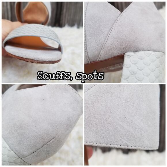 Gray Suede Heeled Dress Sandals Aquatalia Suzanne Size 7 Sueded Leather Open Toe - Picture 7 of 14